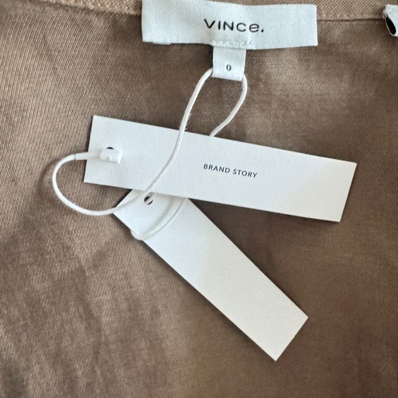 VINCE Collared Linen-blend Wrap V Neck Long Sleeve Mini Dress Size 0 NEW - Picture 11 of 11